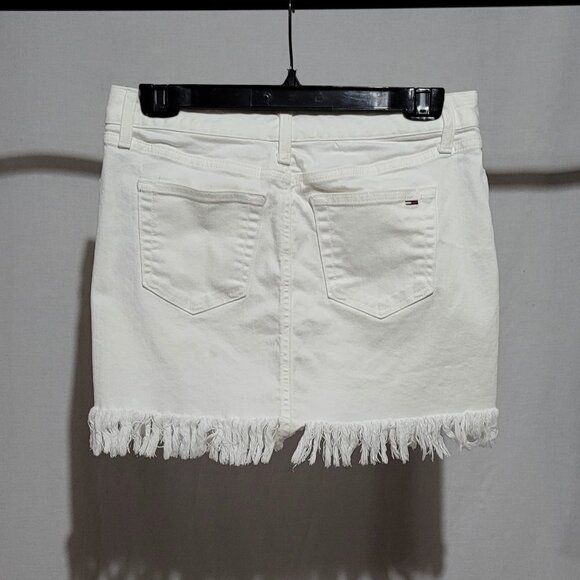 Tommy Hilfiger jean skirt white denim mini coastal cowgirl Western beach summer - Picture 2 of 12